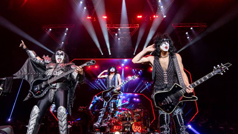 Legendary rock band Kiss performs at Coastal Credit Union Music Park at Walnut Creek in Raleigh. May 17, 2022.
