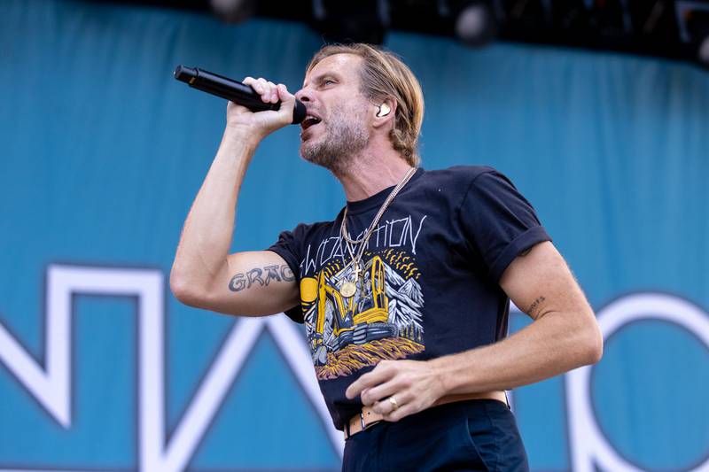 AWOLNATION performs during the Unity Tour at Skyla Credit Union Amphitheatre on Aug. 11, 2024.