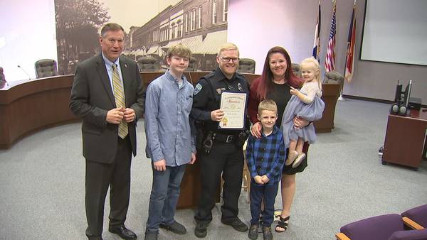 Hickory police officer recognized after saving children from burning home
