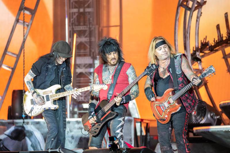 Legendary rockers Mötley Crüe perform during The Stadium Tour at Bank of America Stadium in Charlotte. June 28, 2022.
