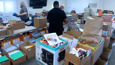 Cabarrus County volunteers break record, collect over 100,000 school supply donations