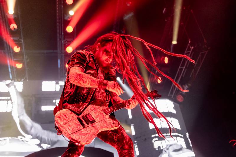 Rob Zombie performs during the Freaks on Parade Tour at PNC Music Pavilion in Charlotte on Sept. 11, 2024.