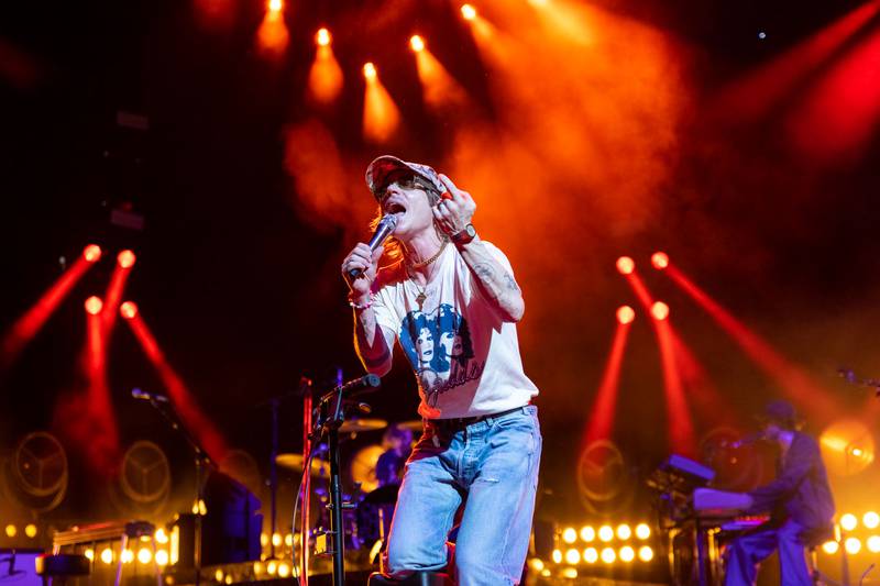 Cage The Elephant performs during the Neon Pill Tour at PNC Music Pavilion on Aug. 4, 2024.