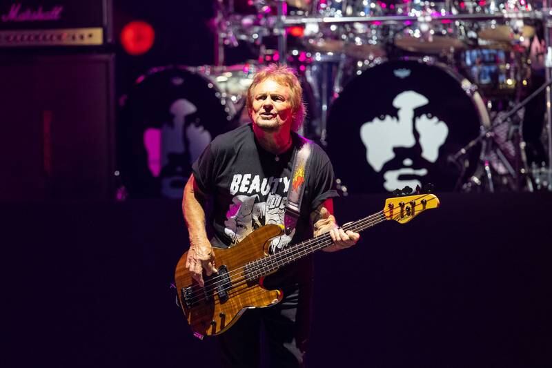 Michael Anthony performs during the Best of All Worlds Tour at PNC Music Pavilion on July 19, 2024.