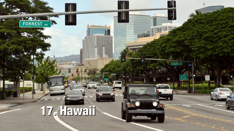 Hawaii: 26.02 driving incidents per 1,000 residents