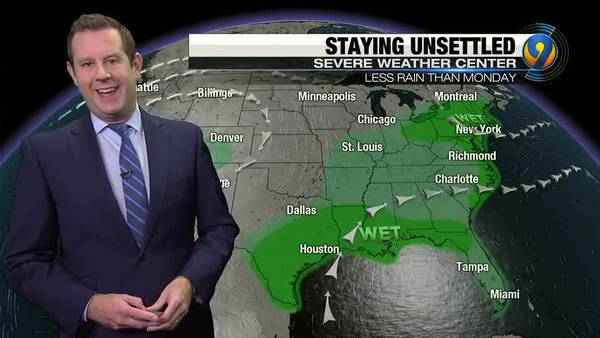 Tuesday morning's forecast update with Meteorologist Keith Monday