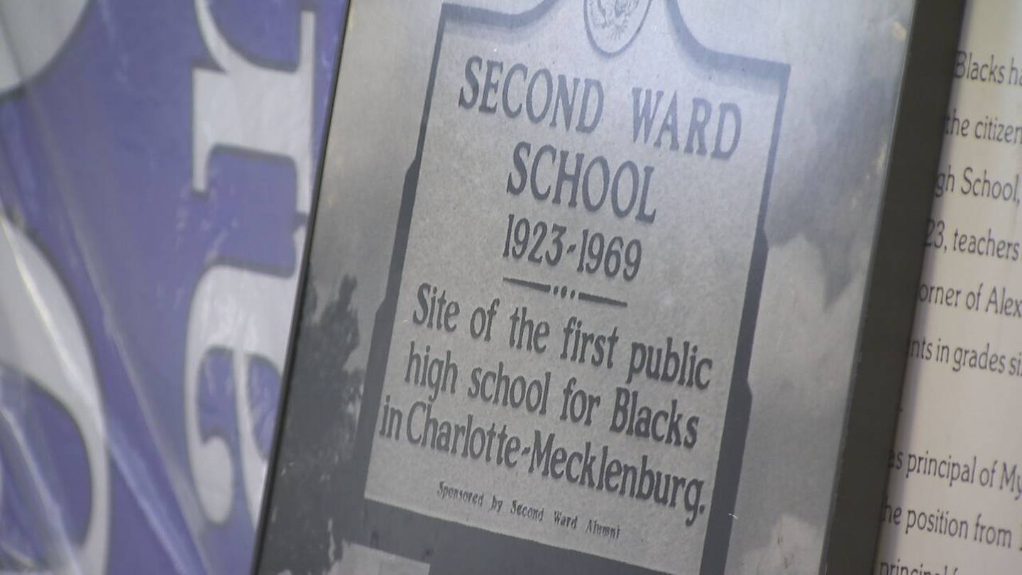Historical marker honors the site of Second Ward High School in Charlotte