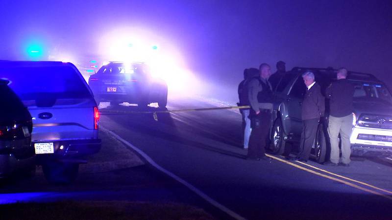 Dozens of police officers and deputies responded after a deputy was hit and injured by a stolen patrol car in Alexander County on Friday, Dec. 17, 2021.