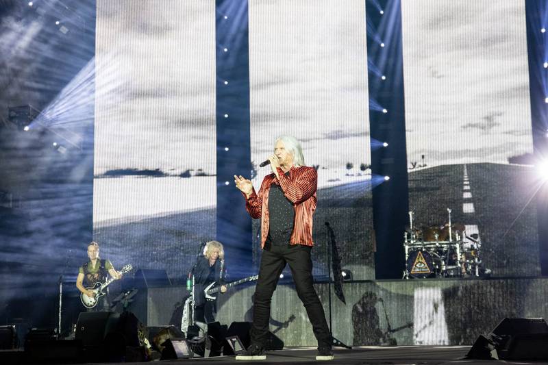 Legendary rockers Def Leppard perform during The Stadium Tour at Bank of America Stadium in Charlotte. June 28, 2022.