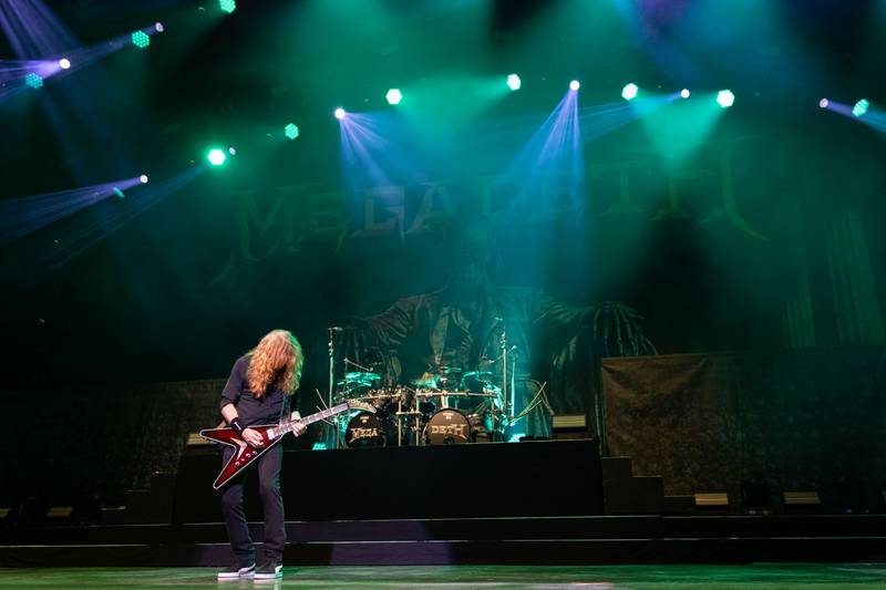 Megadeth performs during their Destroy All Enemies Tour at PNC Music Pavilion in Charlotte on Sept. 6, 2024.