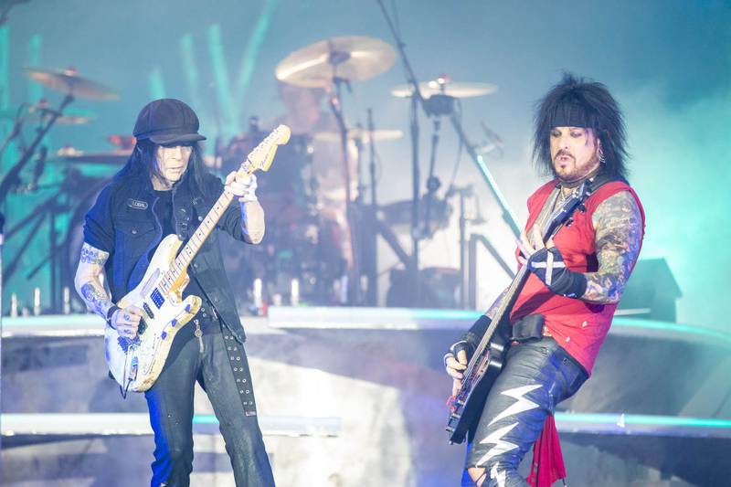 Legendary rockers Mötley Crüe perform during The Stadium Tour at Bank of America Stadium in Charlotte. June 28, 2022.