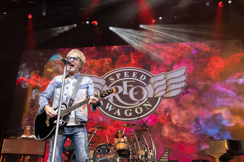 REO Speedwagon performs during the Summer Road Trip Tour at PNC Music Pavilion on Aug. 10, 2024.