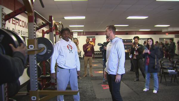 Renovated weight room opens at Harding HS with help from Panthers receiver