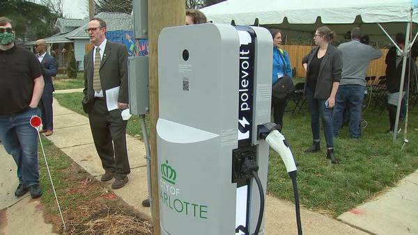 Governor, Charlotte mayor tout new electric vehicle charging station