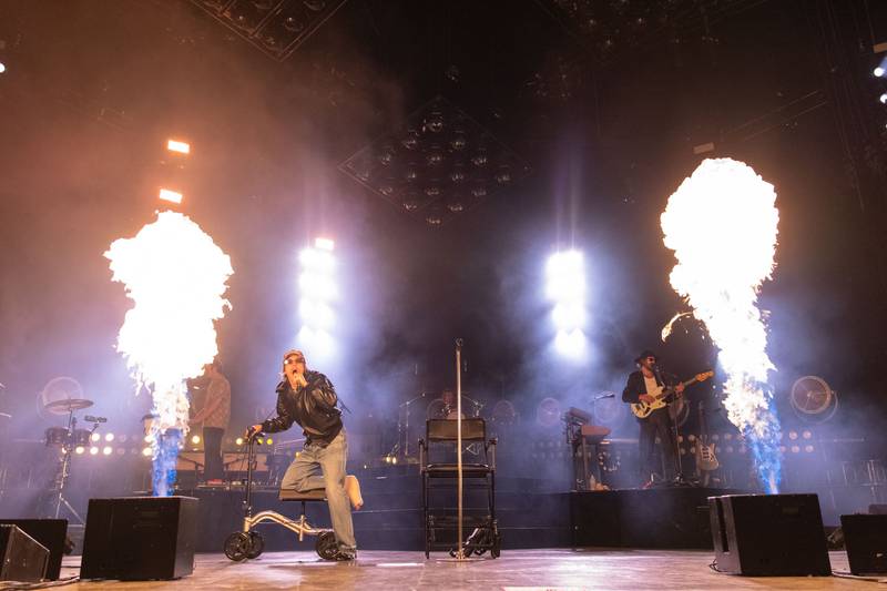 Cage The Elephant performs during the Neon Pill Tour at PNC Music Pavilion on Aug. 4, 2024.