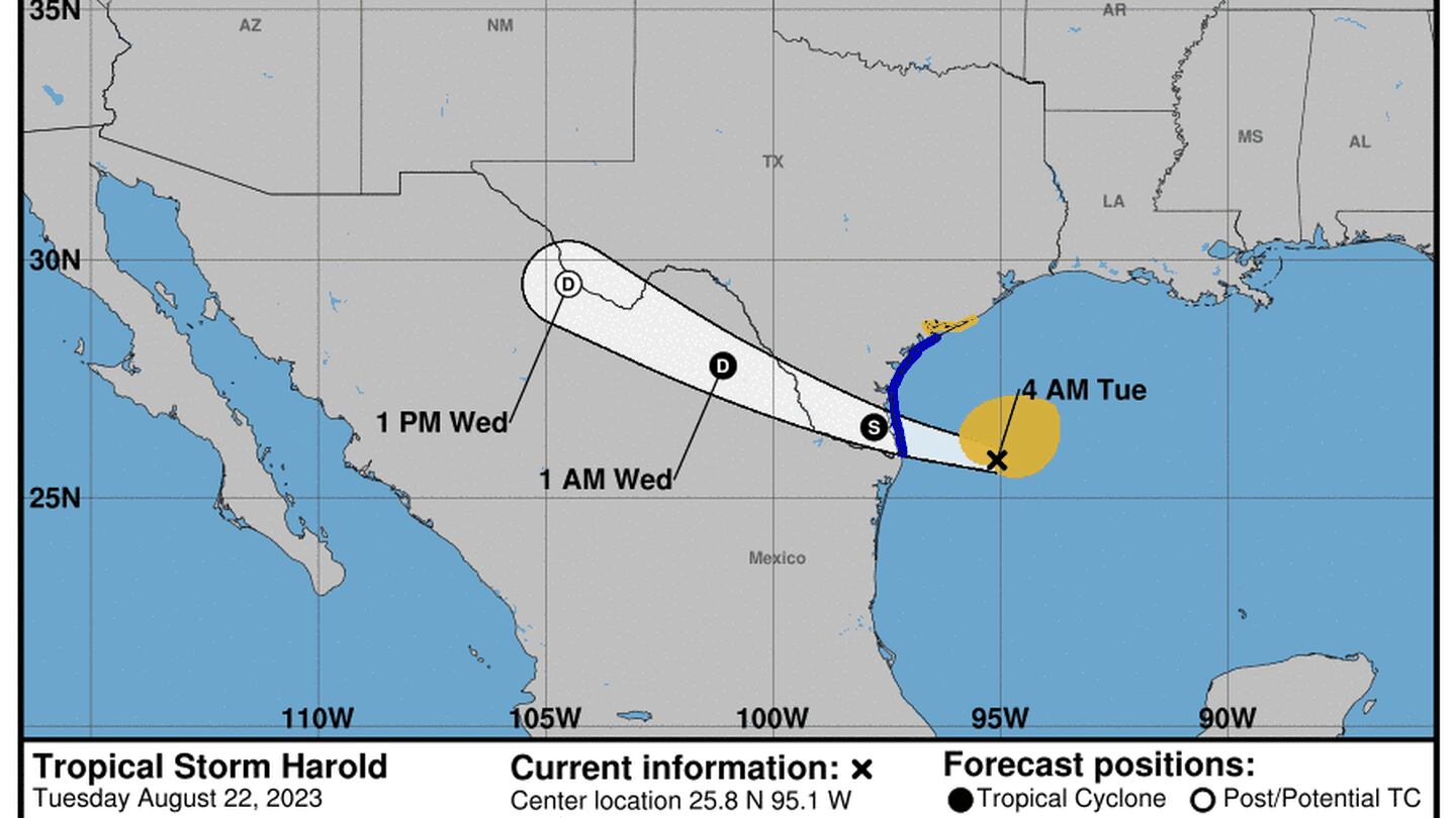 Tropical Storm Harold expected to make landfall in southern Texas Tuesday afternoon