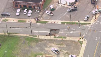 Massive sinkhole opens up near Bank of America Stadium 