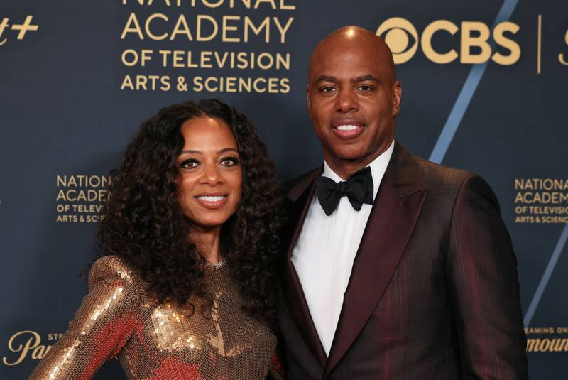 LOS ANGELES, CALIFORNIA - JUNE 07: (L-R) Nischelle Turner and Kevin Frazier attend the 51st annual Daytime Emmys Awards at The Westin Bonaventure Hotel & Suites, Los Angeles on June 07, 2024 in Los Angeles, California. (Photo by Rodin Eckenroth/Getty Images)