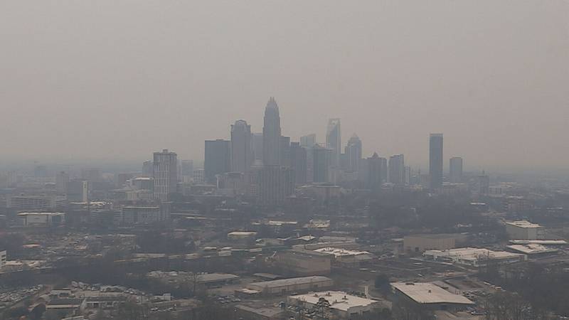 Haze covers Charlotte on Thursday
