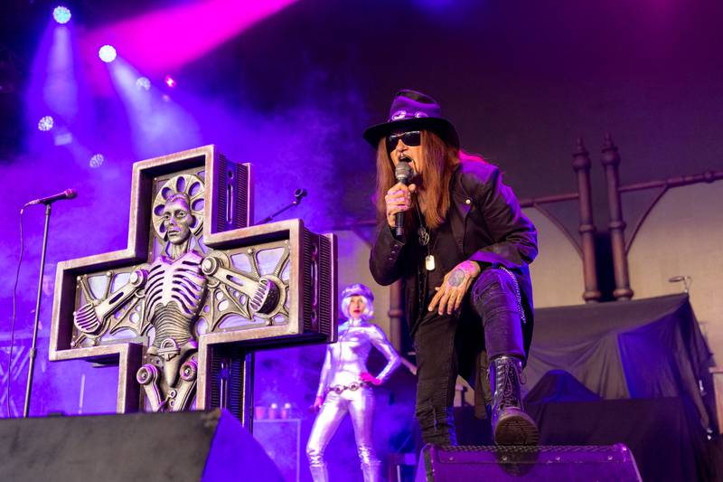 Ministry performs during the Freaks on Parade Tour at PNC Music Pavilion in Charlotte on Sept. 11, 2024.