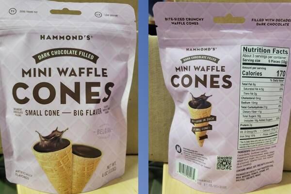 Recall alert: Dark chocolate-filled mini waffle cones sold in 38 states recalled for undeclared milk