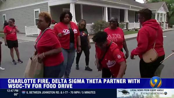 Charlotte Fire, Delta Sigma Theta partner for community food drive