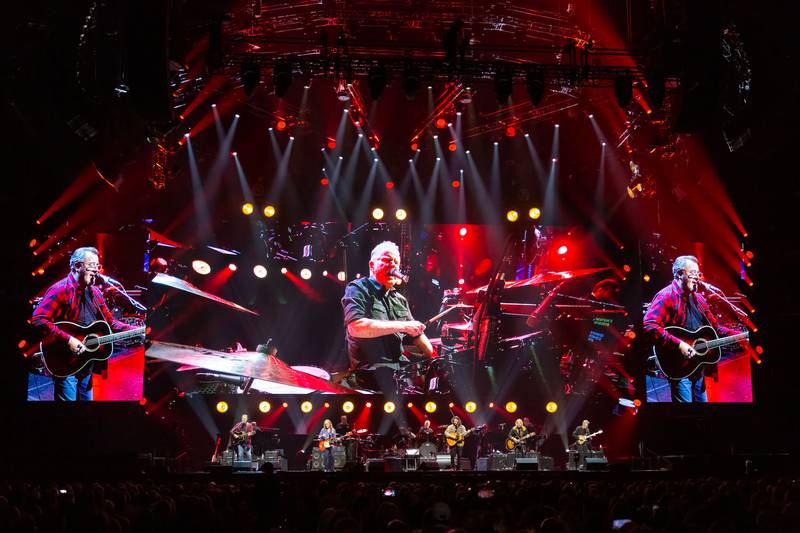 The Eagles perform during their farewell tour at the Spectrum Center in Charlotte on March 16, 2024.