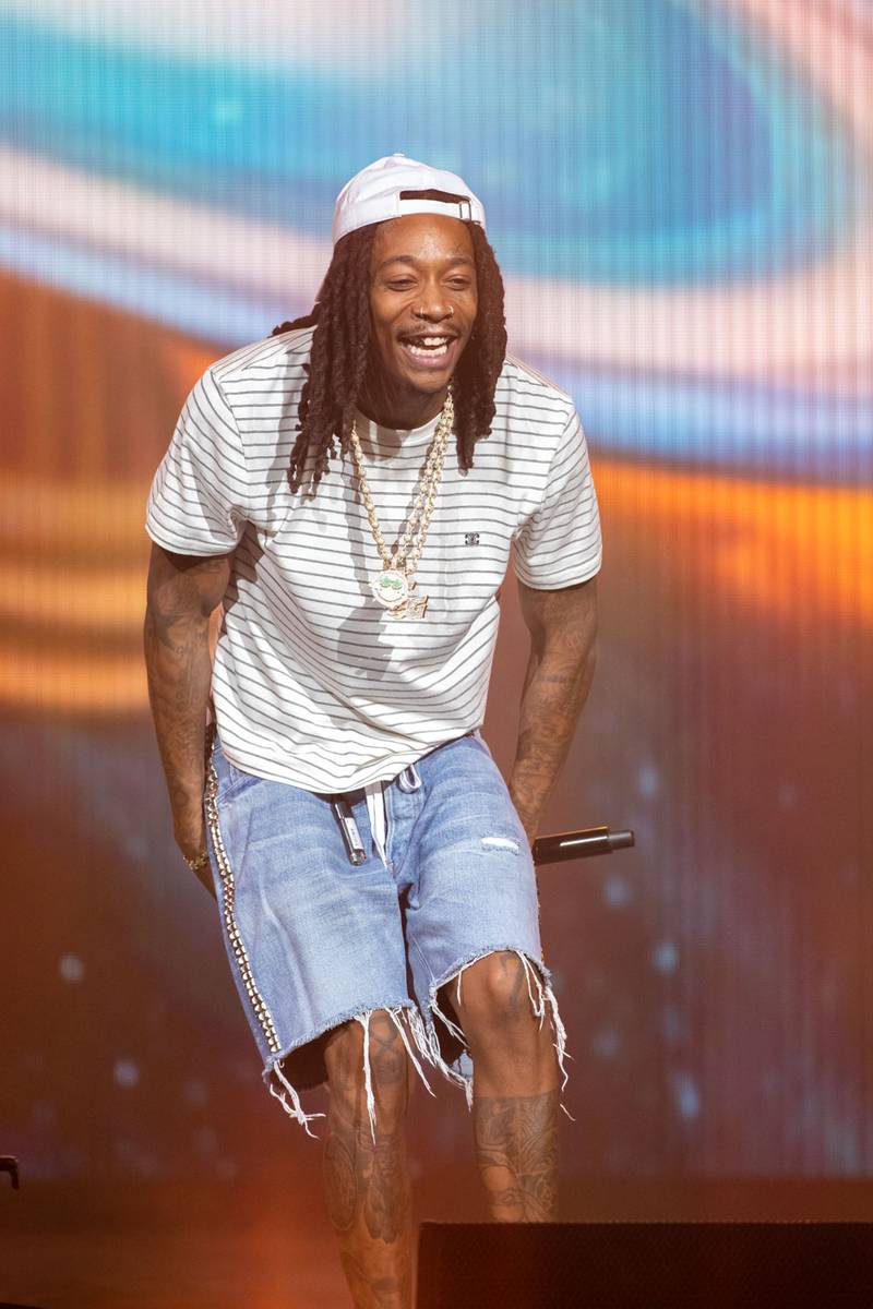 Wiz Khalifa performs during the High School Reunion Tour 2023 at PNC Music Pavilion in Charlotte on Aug. 8, 2023.