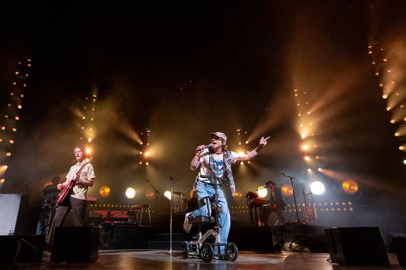 Cage The Elephant performs during the Neon Pill Tour at PNC Music Pavilion on Aug. 4, 2024.