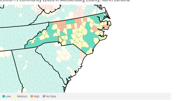 Mecklenburg County moves from low COVID-19 community level to medium