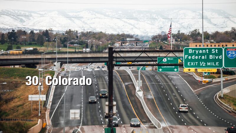 Colorado: 22.88 driving incidents per 1,000 residents