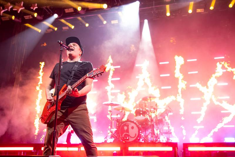 Fall Out Boy performs during its So Much For (Tour) Dust at PNC Music Pavilion in Charlotte on July 21, 2023.