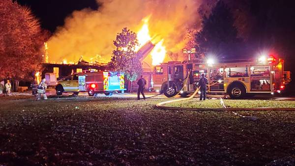 Family escapes unharmed as Hickory lake home goes up in flames