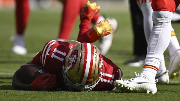 Tests confirm a season-ending knee injury for 49ers receiver Brandon Aiyuk