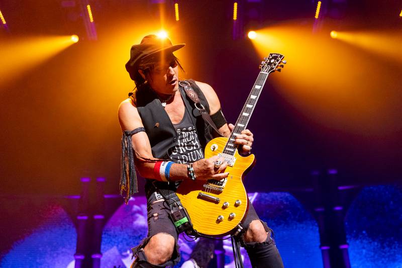 Alice Cooper’s band members perform during the Freaks on Parade Tour at PNC Music Pavilion in Charlotte on Sept. 11, 2024.