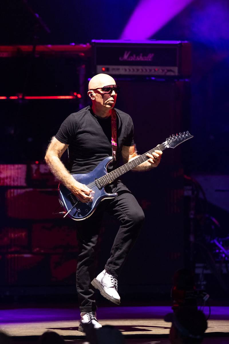 Joe Satriani performs during the Best of All Worlds Tour at PNC Music Pavilion on July 19, 2024.