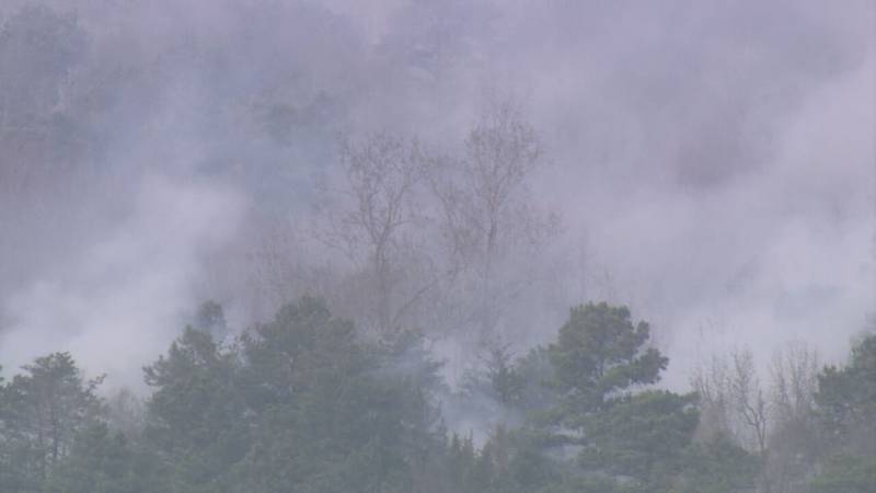 Controlled burn in northwest Charlotte sends smoke into the air on Thursday