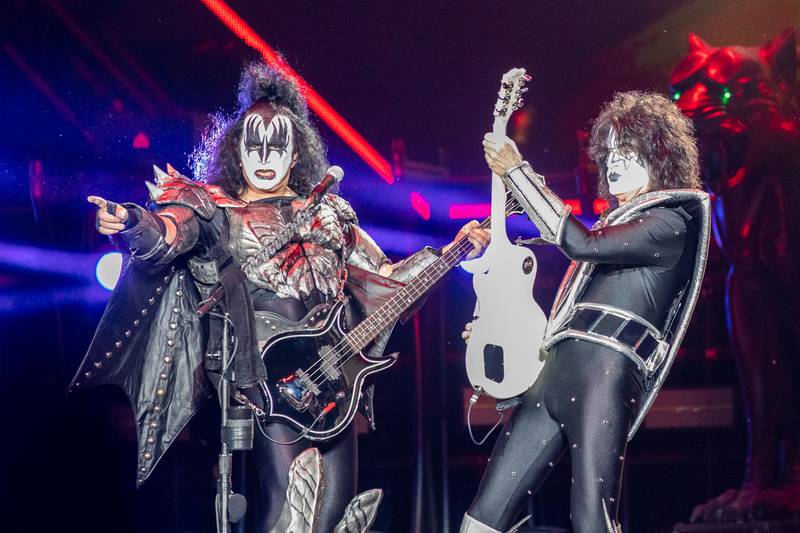 Legendary rock band Kiss performs during the “End of the Road Tour” at Coastal Credit Union Music Park at Walnut Creek in Raleigh. May 17, 2022.