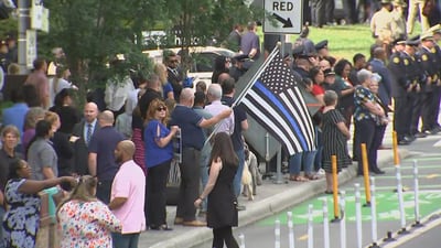 Loved ones pay respects at funeral for fallen CMPD Officer Joshua Eyer