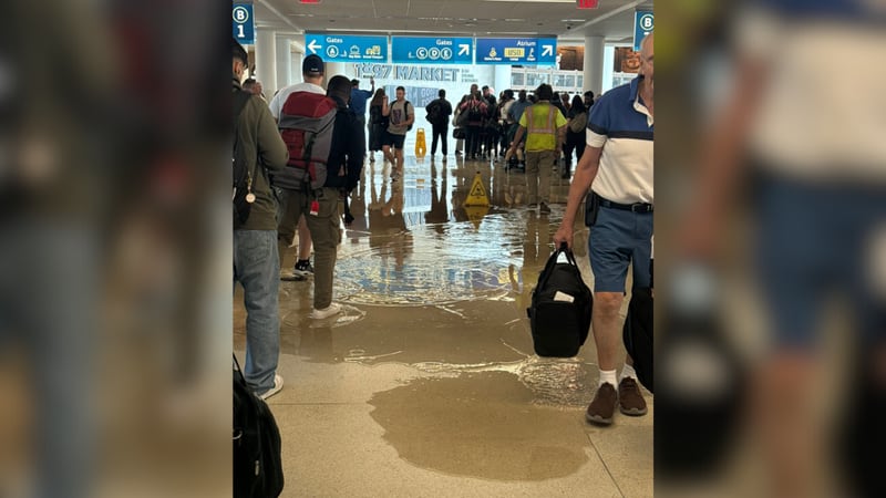 Flooding in Concourse B at Charlotte Douglas Airport