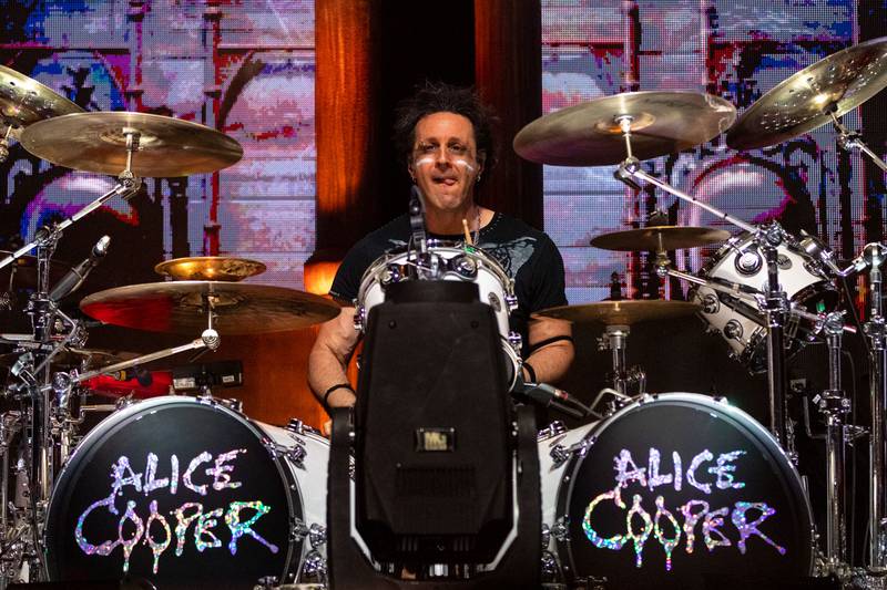 Alice Cooper’s band members perform during the Freaks on Parade Tour at PNC Music Pavilion in Charlotte on Sept. 11, 2024.