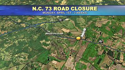 Traffic Team 9: NC 73 road closure in Cabarrus County