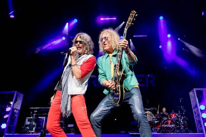 Classic rockers Foreigner perform during the “Renegades and Juke Box Heroes” tour at PNC Music Pavilion on July 13, 2024.