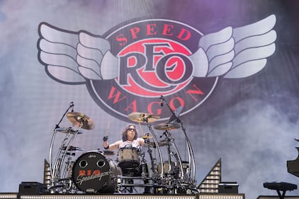 REO Speedwagon performs during the Summer Road Trip Tour at PNC Music Pavilion on Aug. 10, 2024.