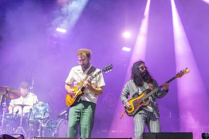 Young the Giant performs during the Neon Pill Tour at PNC Music Pavilion on Aug. 4, 2024.