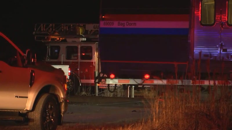 An Amtrak train was stopped in Gaston County early Tuesday morning after hitting a tractor-trailer.