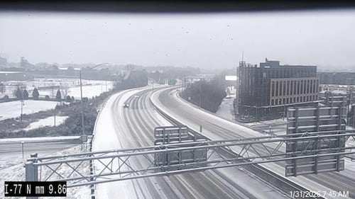 Interstate 77 near Uptown at 7:45 a.m.