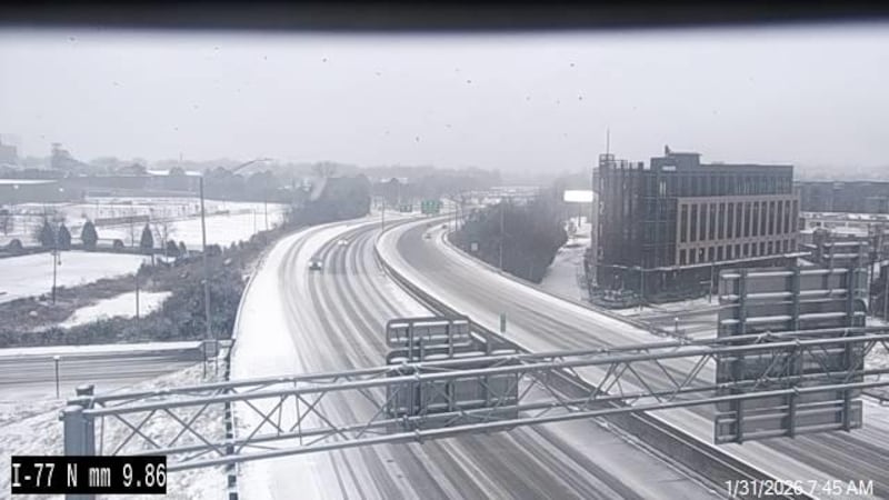 Interstate 77 near Uptown at 7:45 a.m.