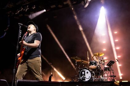 Fall Out Boy performs during its So Much For (Tour) Dust at PNC Music Pavilion in Charlotte on July 21, 2023.