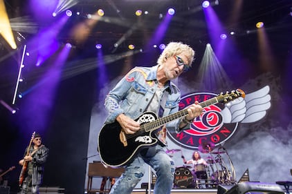 REO Speedwagon performs during the Summer Road Trip Tour at PNC Music Pavilion on Aug. 10, 2024.